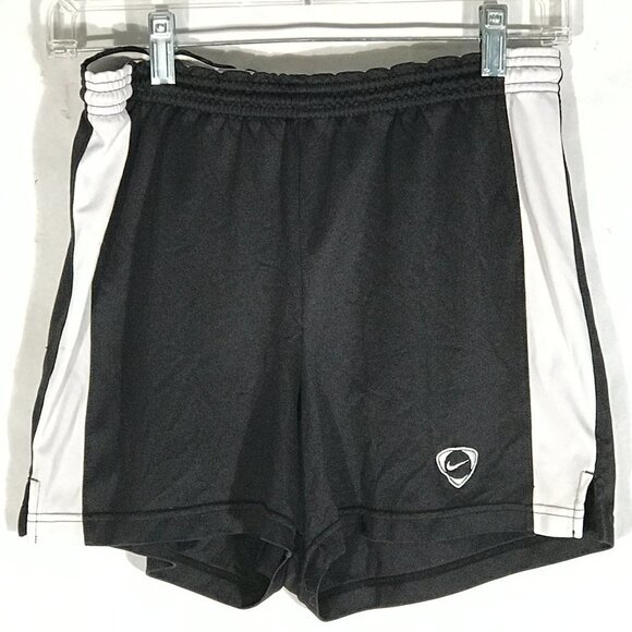 NIKE Womens Sport Athletic Training Workout Black White Stripe Shorts - Picture 8 of 12